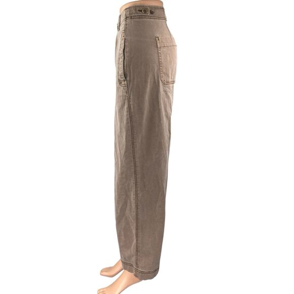 Old Navy Women's Brown Tan Wide Leg High Waisted Baggy Denim Jeans Pants Size 10 - Picture 2 of 5